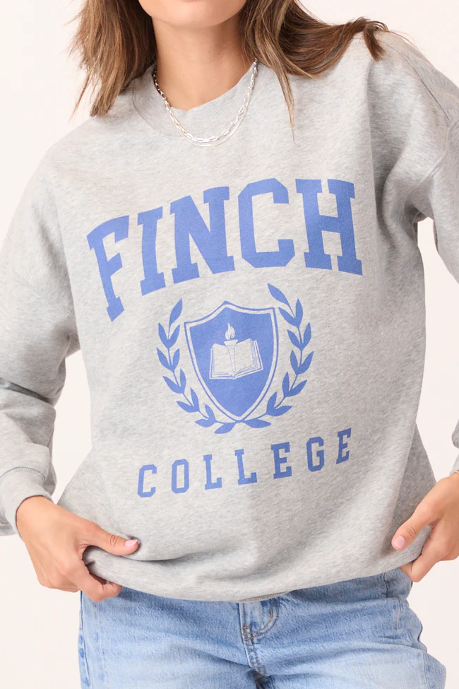 Finch College Light Grey Graphic Sweatshirt - Aiturbor