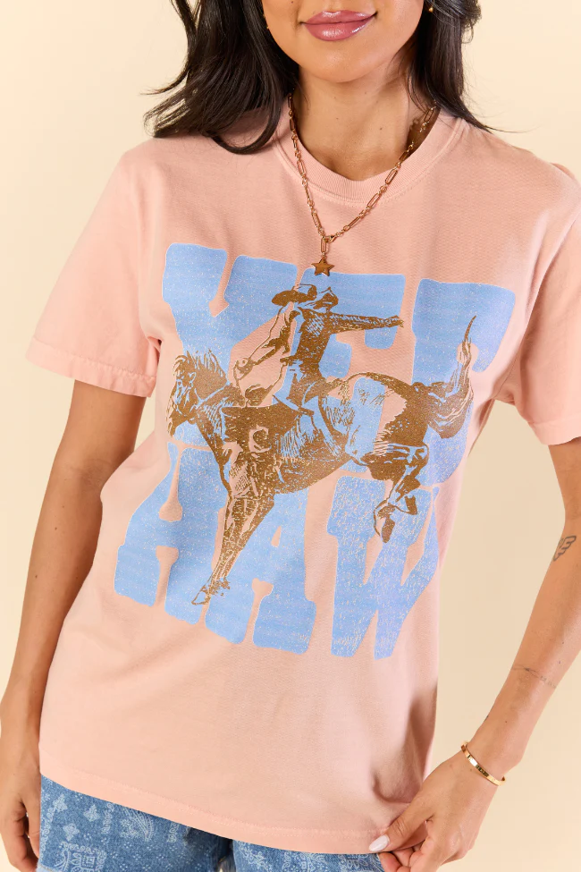 Yee Haw Cowboy Orange Graphic Tee - Aiturbor