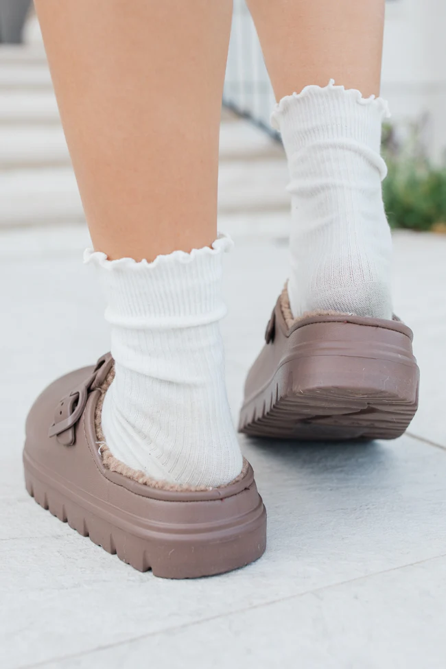 Palmer Chocolate Rubber Sherpa Lined Slip-on Clogs FINAL SALE - Aiturbor