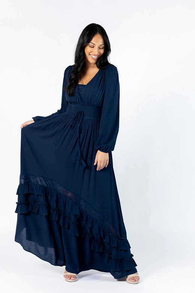 Lucky To Have You Navy Maxi Dress SALE - Aiturbor