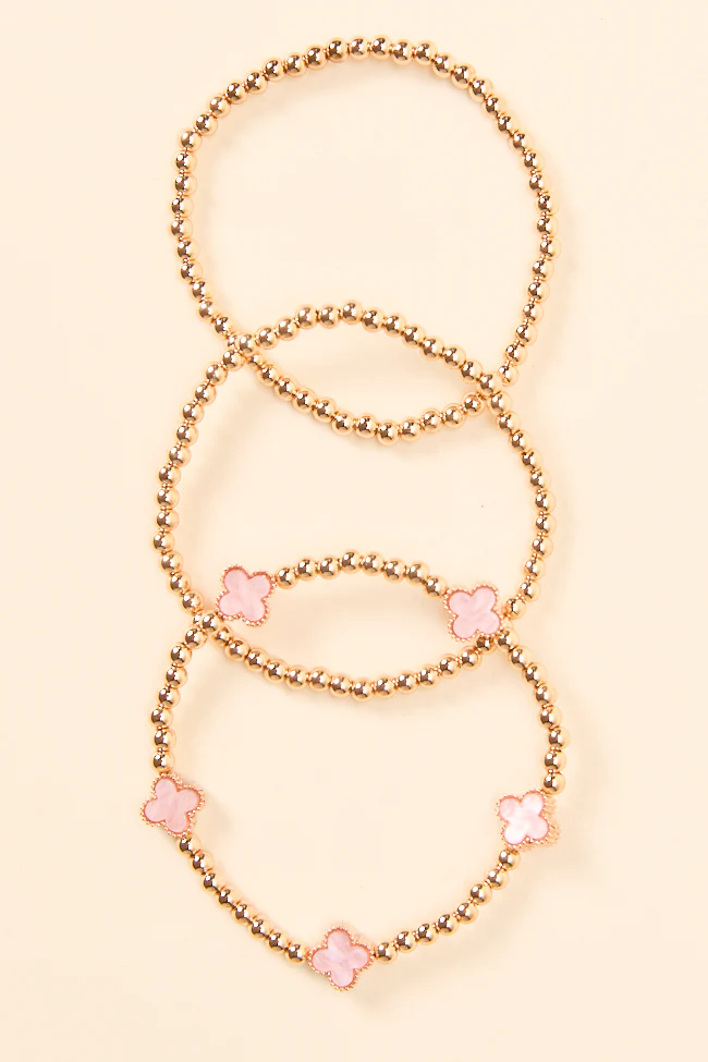 Tilly Clover Pink Stretch Bracelet - Aiturbor