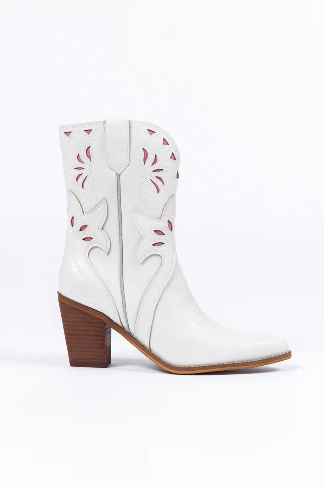 Dallas White Pointed Toe Booties SALE - Aiturbor