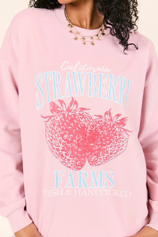 California Strawberry Farms Mauve Graphic Sweatshirt - Aiturbor