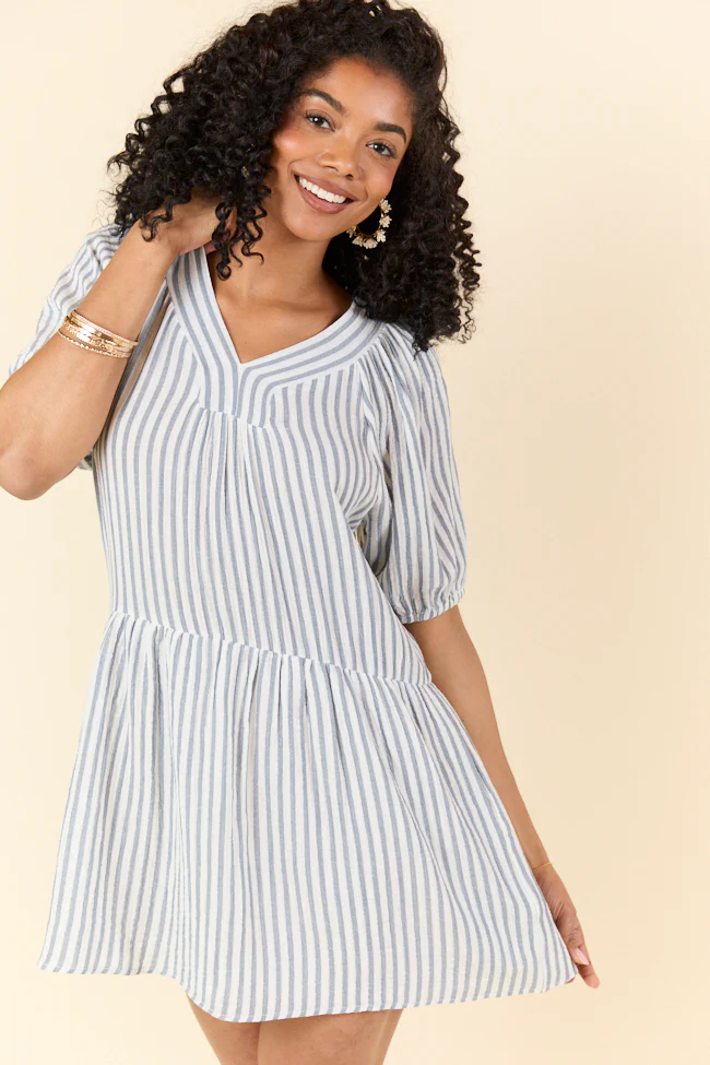 Sunlit Stripes Gauze Mini Dress DOORBUSTER - Aiturbor