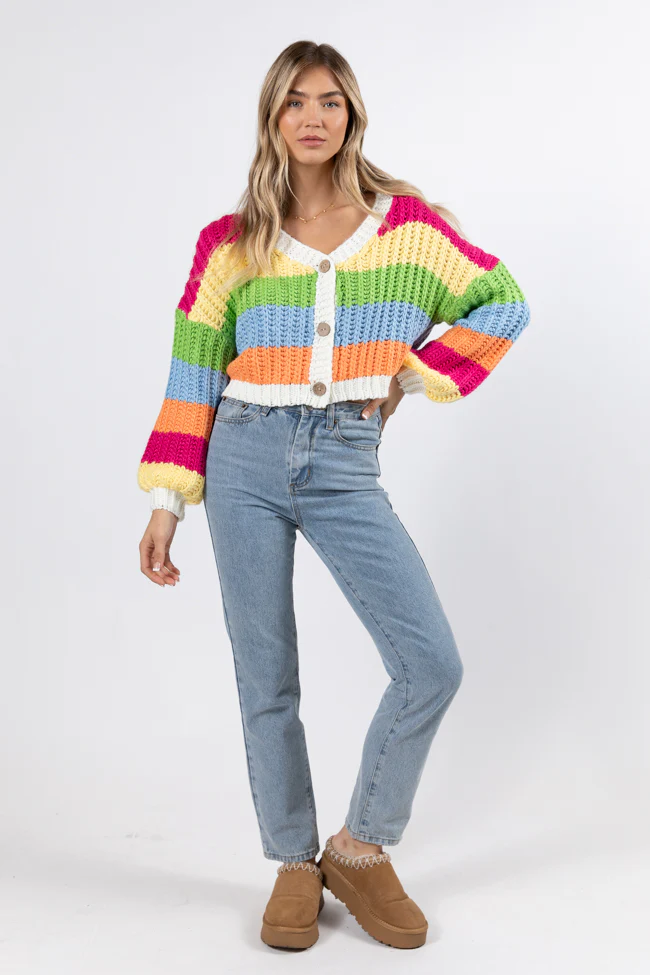 Little Bit More Multi Stripe Cardigan FINAL SALE - Aiturbor