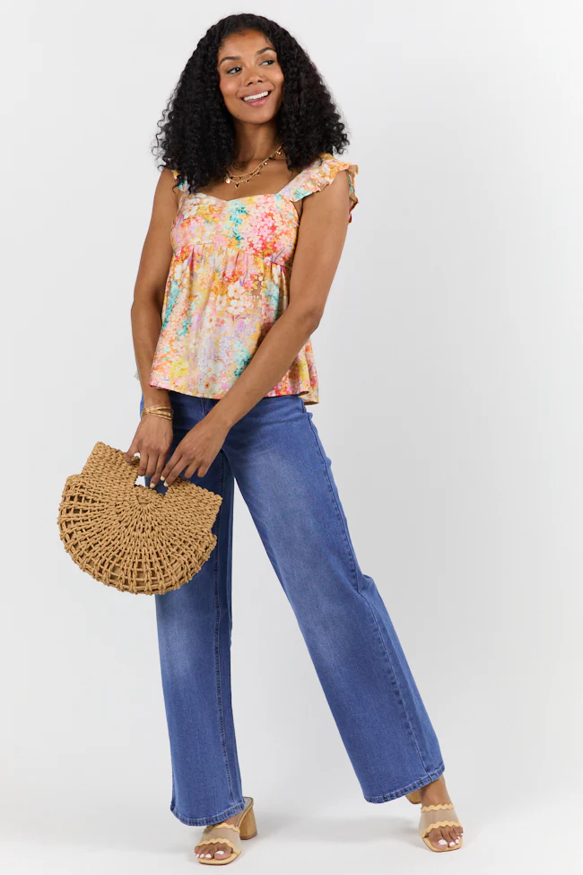 Flowers On My Mind Cinched Bust Multi Print Floral Tank FINAL SALE - Aiturbor