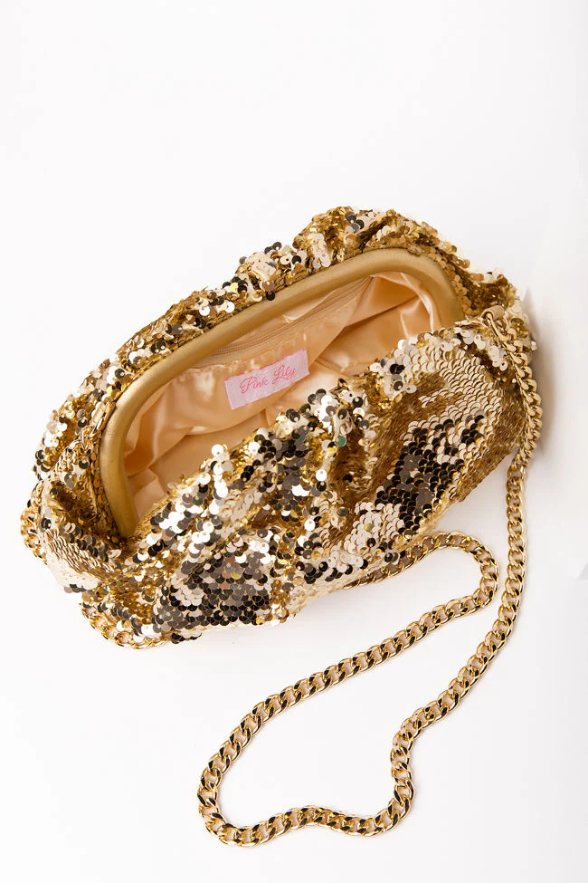 Gold Sequin Pouch Bag FINAL SALE - Aiturbor