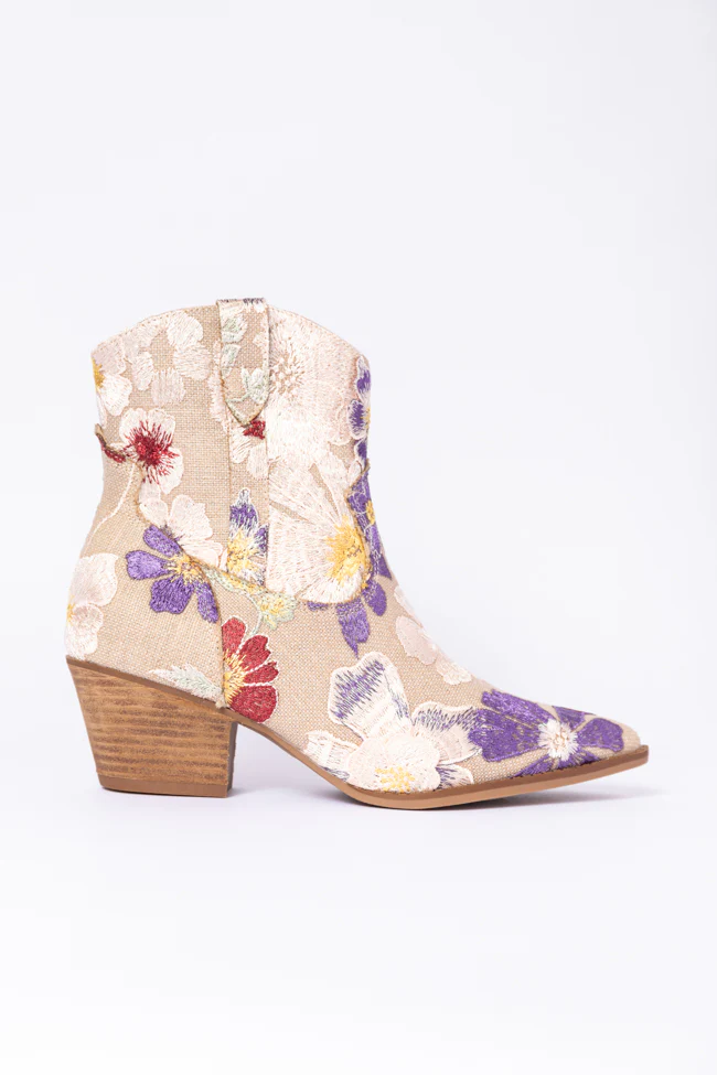 Gemma Floral Pointed Toe Booties SALE - Aiturbor