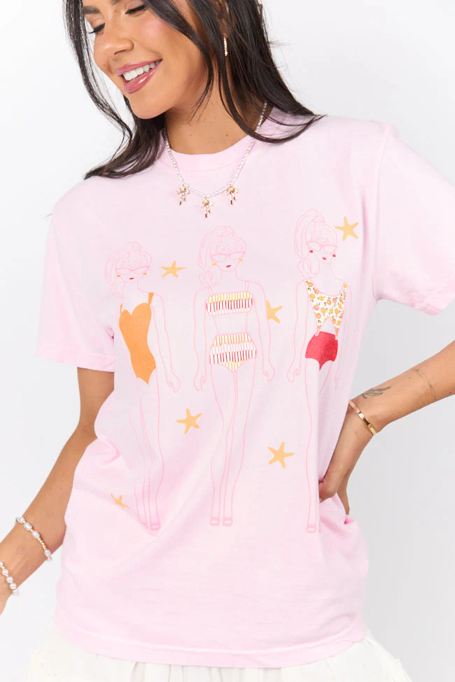 Swim Dolls Pink Graphic Tee - Aiturbor