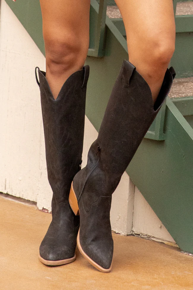 Shania Black Cowboy Boots - Aiturbor