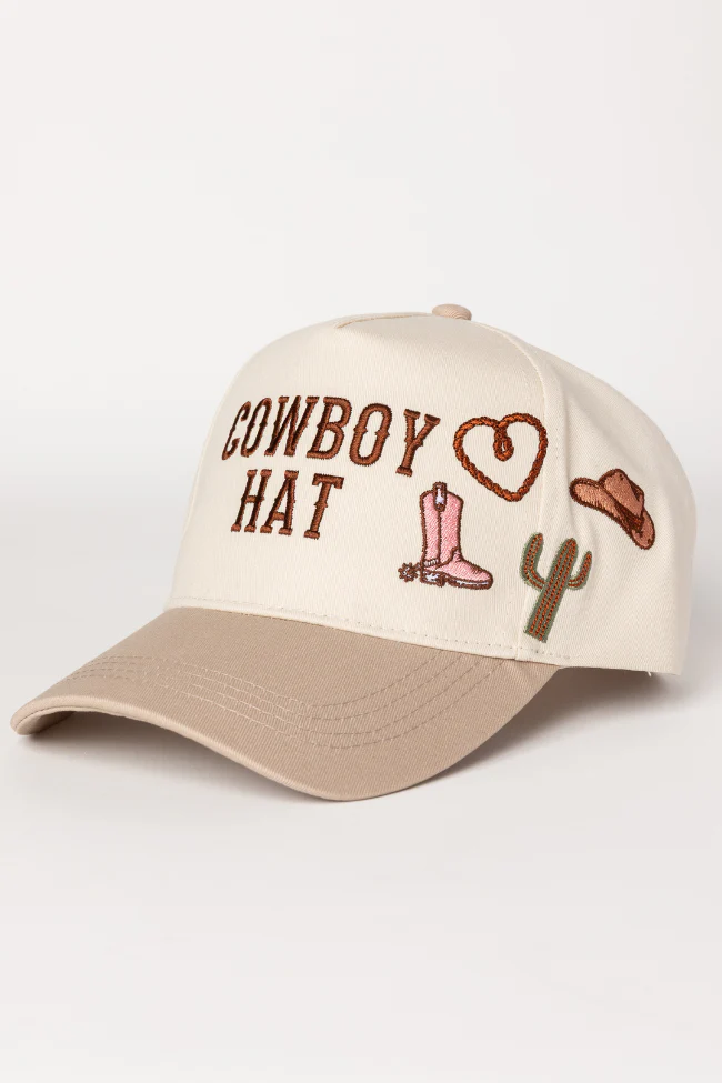 Cowboy Hat Beige Baseball Cap - Aiturbor