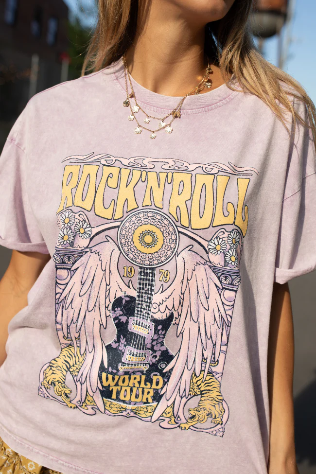 Zutter Rock N' Roll Lavender Graphic Tee - Aiturbor