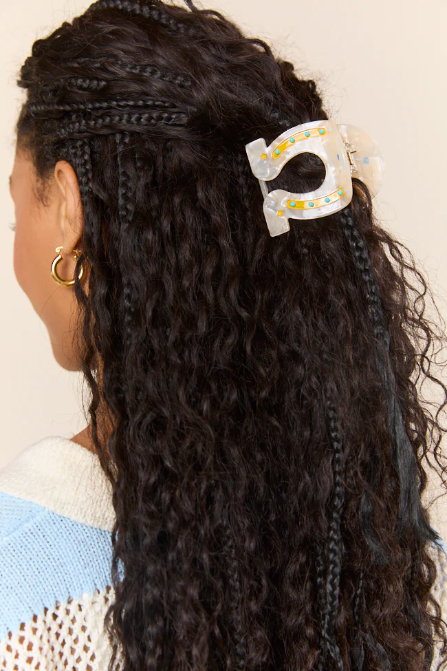 Matilda Ivory Horseshoe Claw Clip - Aiturbor
