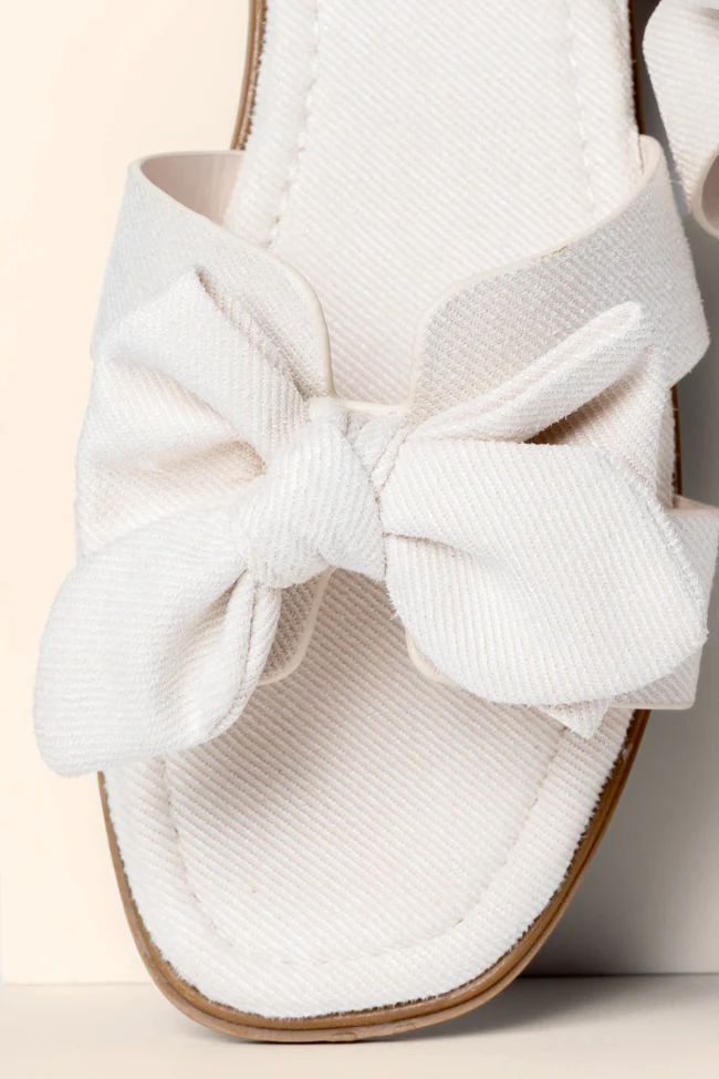 Reagan Ivory Bow Sandals FINAL SALE - Aiturbor