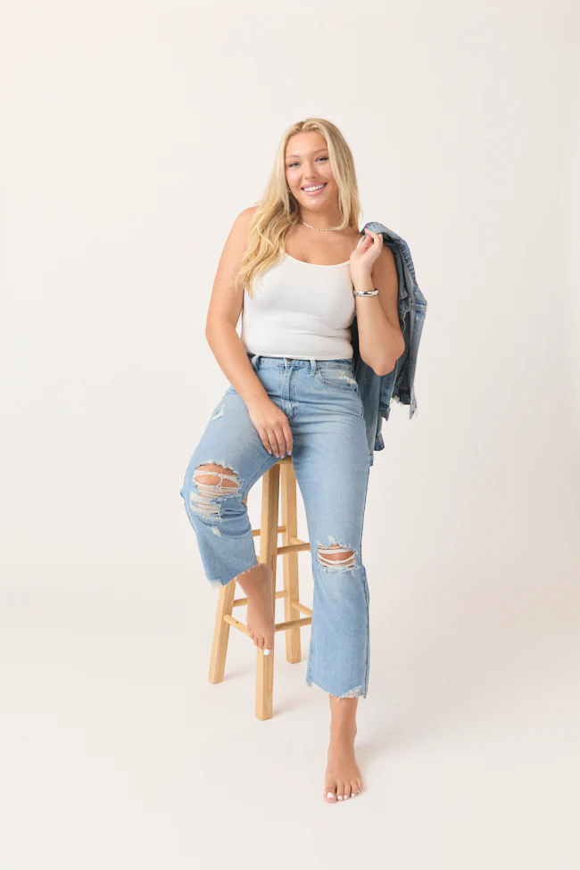 Nadine High Rise Light Denim Straight Leg Jeans - Aiturbor