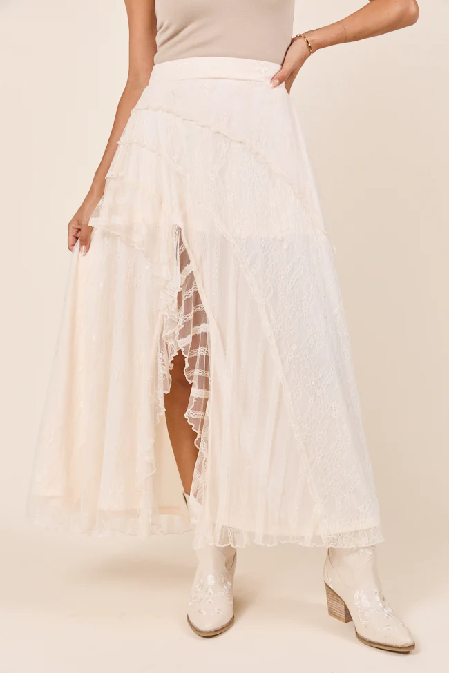 Marcy Cream Lace Skirt - Aiturbor
