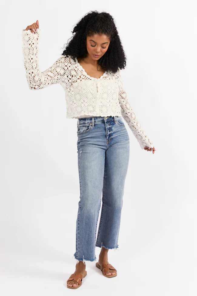 Unbeatable Memories Long Sleeve Ivory Crochet Cardigan FINAL SALE - Aiturbor