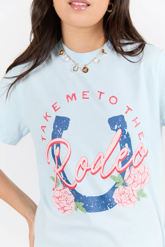 Take Me To The Rodeo Light Blue Graphic Tee - Aiturbor