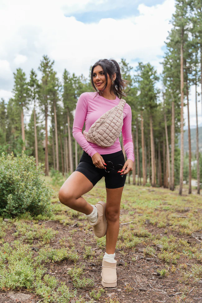 A Lovely Life Pink Fitted Long Sleeve Layering Tee FINAL SALE - Aiturbor