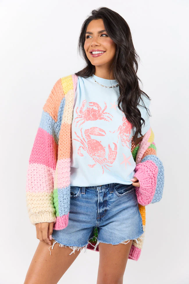 Crabby Light Blue Graphic Tee - Aiturbor