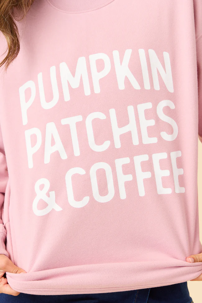 Pumpkin Patches & Coffee Mauve Graphic Sweatshirt - Aiturbor