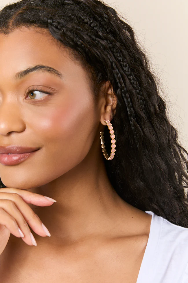 Buffy Pink Hoop Earrings - Aiturbor