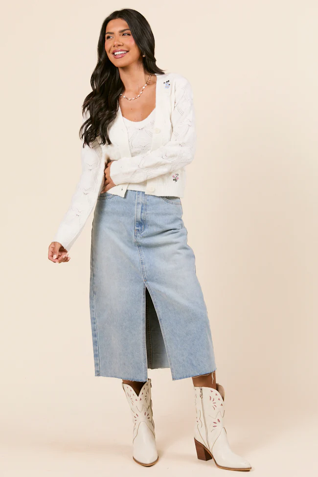 Kaitlyn Flower Embroidered Cardigan - Aiturbor