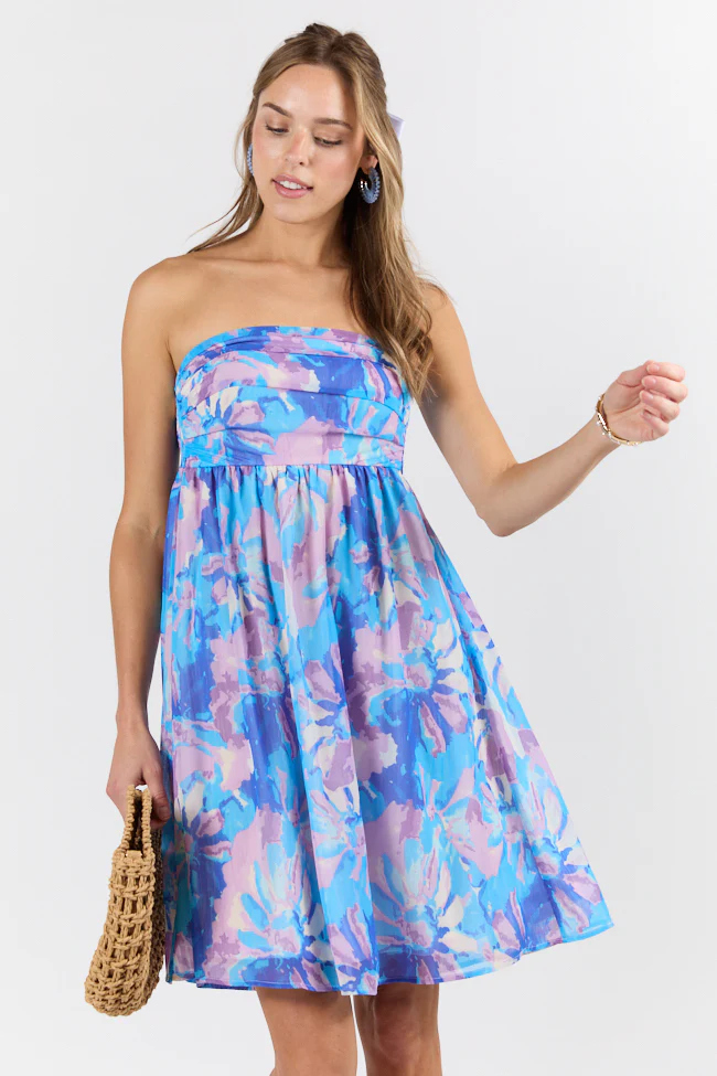 At The Oasis Multi Strapless Printed Mini Dress SALE - Aiturbor