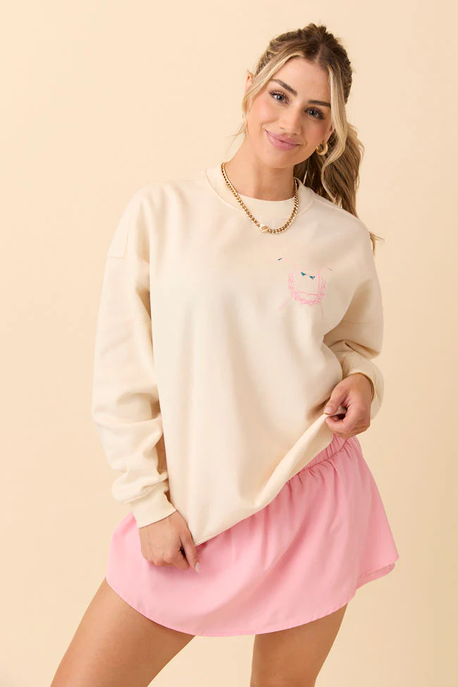Abandoned Golf Wives Social Club Cream Graphic Sweatshirt - Aiturbor