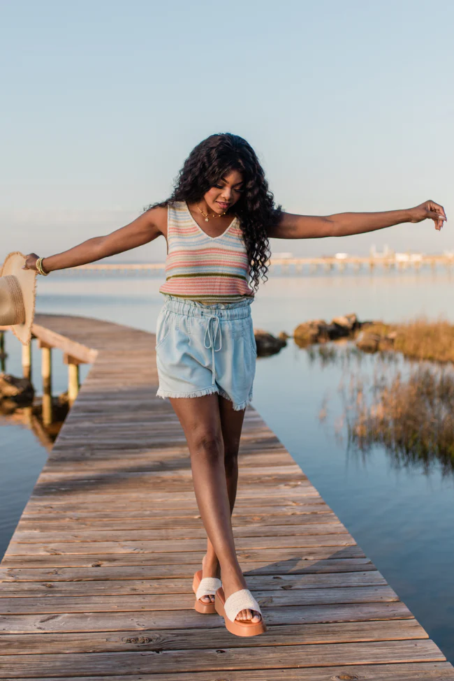 On The Cape Multi Stripe Sweater Tank FINAL SALE - Aiturbor