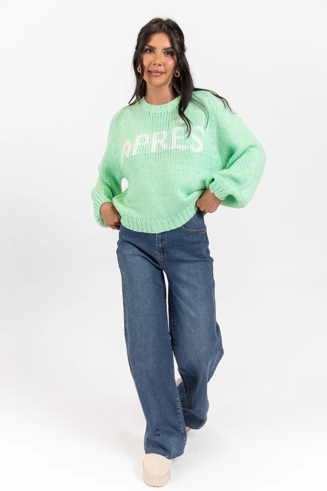 Apres Party Green Sweater FINAL SALE - Aiturbor