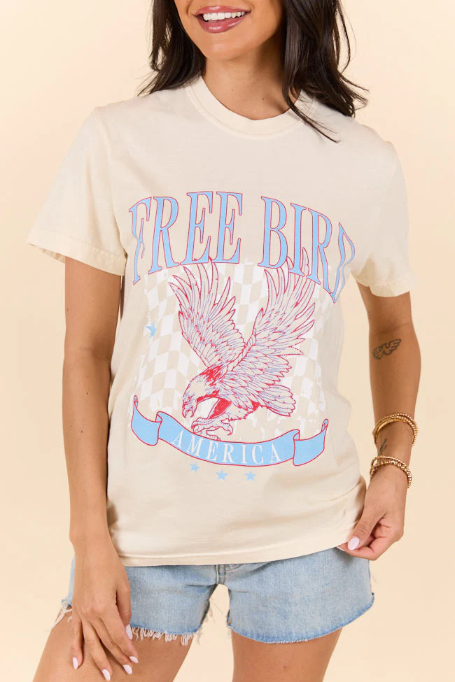 Free Bird Ivory Graphic Tee - Aiturbor